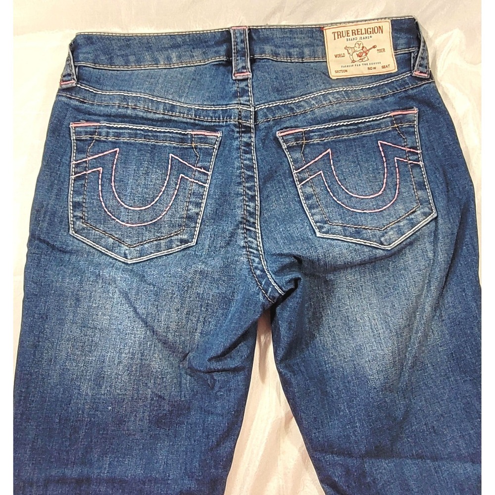 True Religion Women's Jennie Curvy Mid Rise Super Skinny Distressed Jeans - 26 - Picture 7 of 10